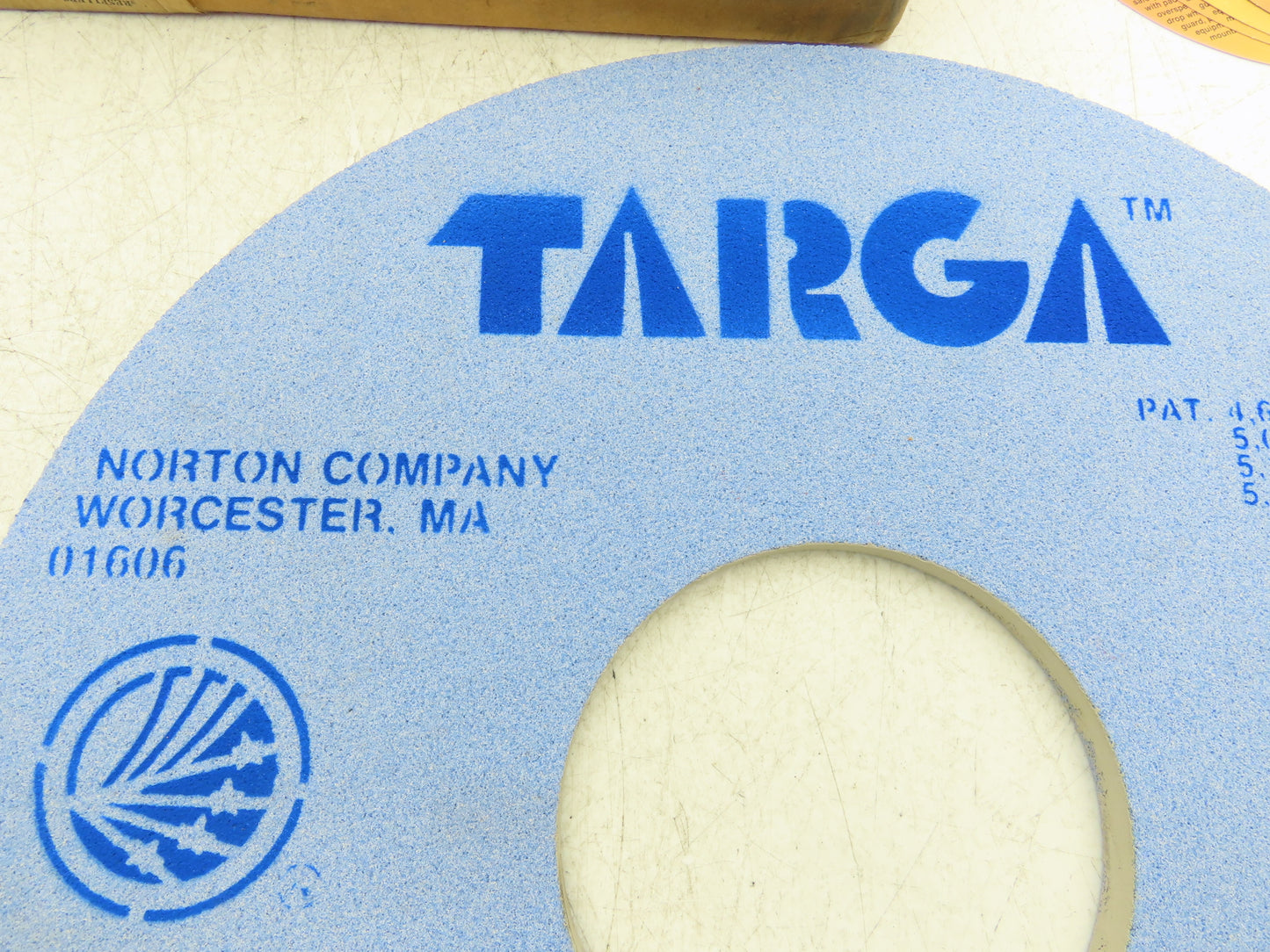Norton TG1204 Grinding Wheel TARGA 16"OD x 1/2"W x 5"ID 1550 RPM Box of 2 Wheels