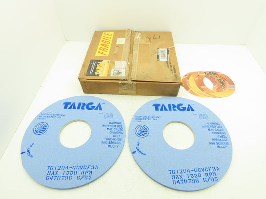 Norton TG1204 Grinding Wheel TARGA 16"OD x 1/2"W x 5"ID 1550 RPM Box of 2 Wheels