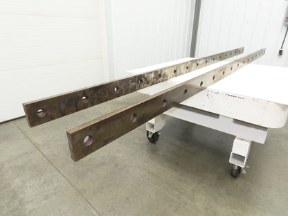 Press Brake Punch & Die Holder 124" Length 16 Keyed Bolt Holes W/Crack Lot of 2