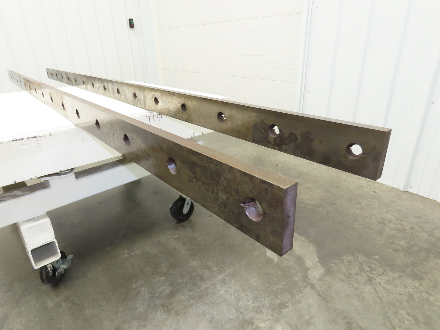 Press Brake Punch & Die Holder 124" Length 16 Keyed Bolt Holes W/Crack Lot of 2