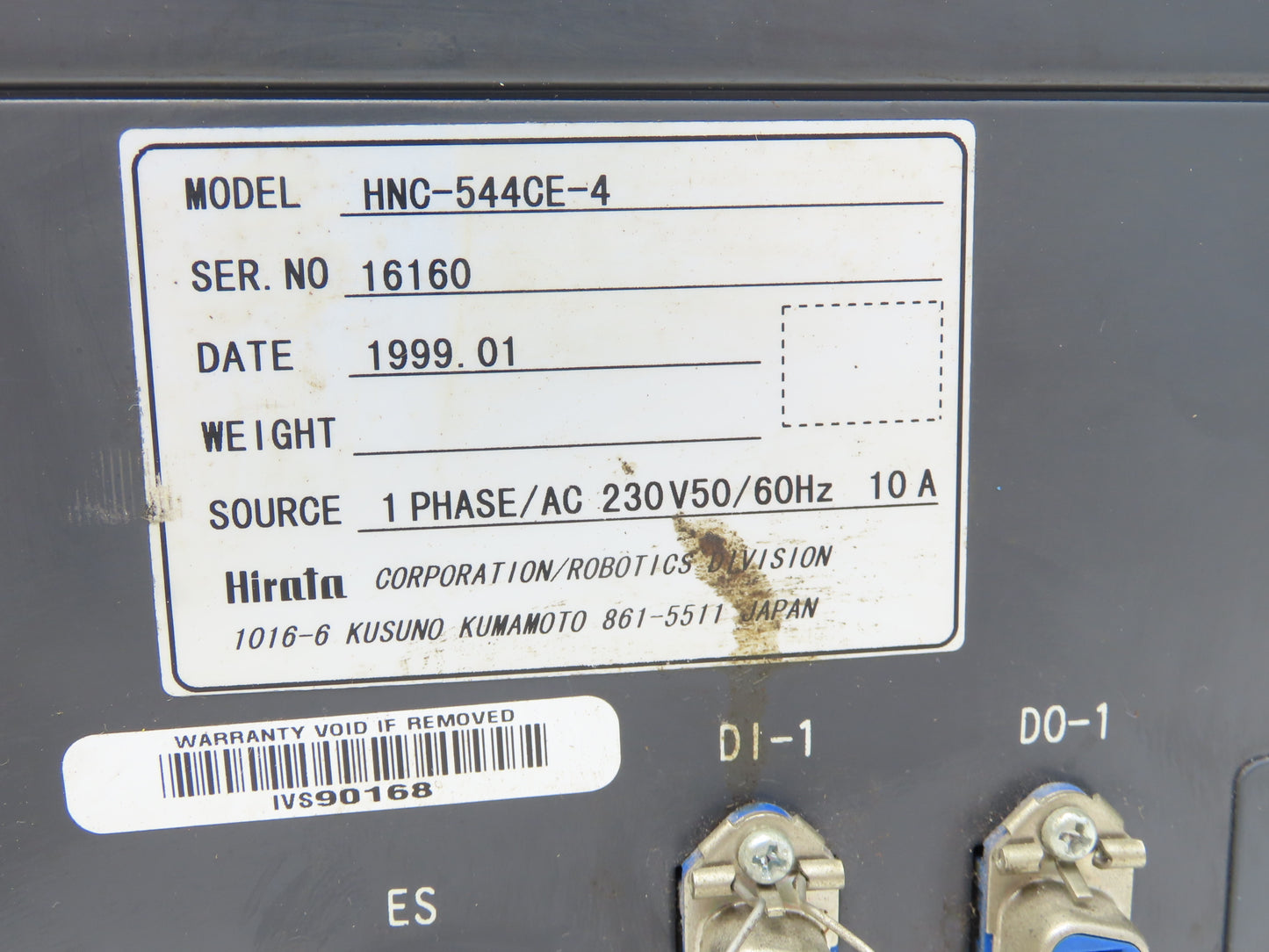 Hirata HNC-544CE Base Robot Controller 230VAC 50/60Hz 1Ph 10A