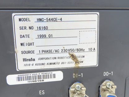 Hirata HNC-544CE Base Robot Controller 230VAC 50/60Hz 1Ph 10A