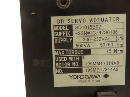Yokogawa SD1015B02-2SN*1C/97S0106 Dynaserv DD Servo Actuator Drive 1Ph 230V In