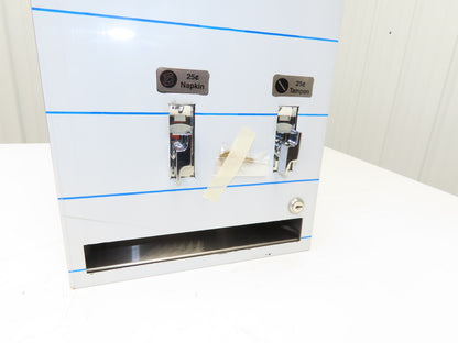 ASI 10-0864-25 Restroom Sanitary Napkin Tampon Dispenser .25¢ Coin Operated