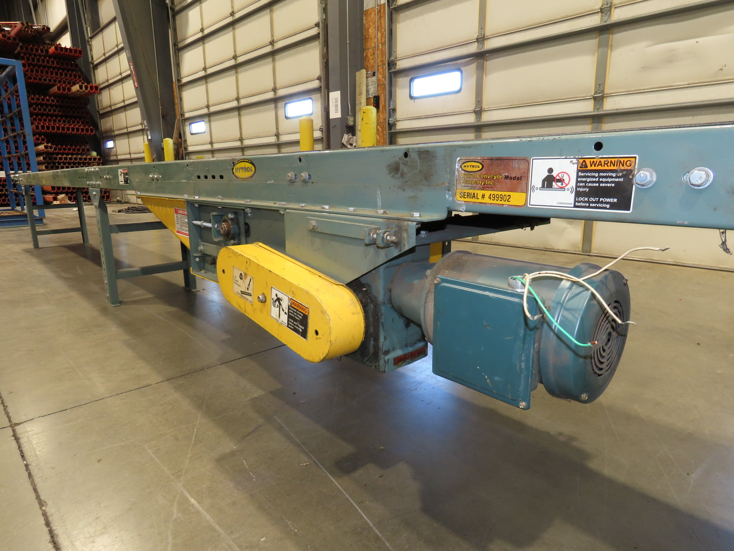 Hytrol 18"x 40' Slider Bed Conveyor 15.5" New Belt .5Hp 3PH Center Drive 100FPM