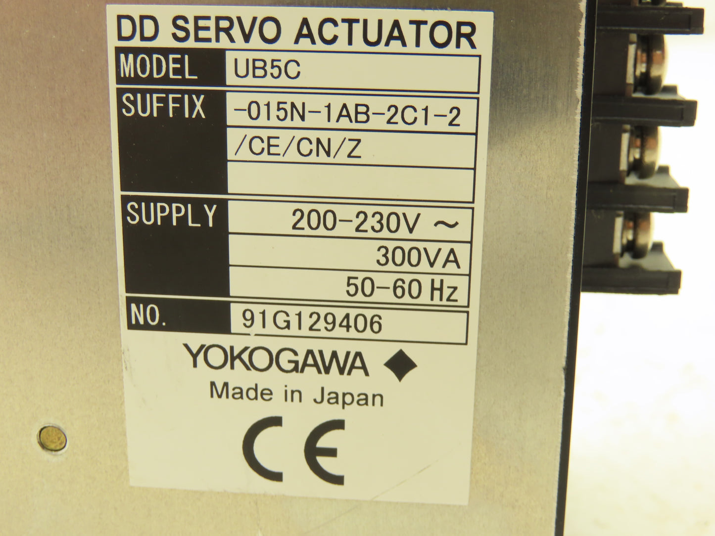 Yokogawa UB5C Dynaserv DD Servo Actuator 200-230V 50/60Hz 1Ph 300VA