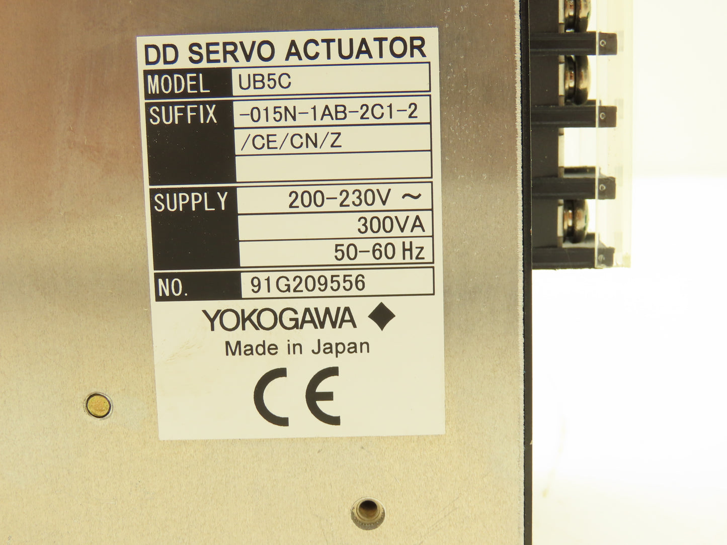 Yokogawa UB5C Dynaserv DD Servo Actuator 200-230V 50/60Hz 1Ph 300VA