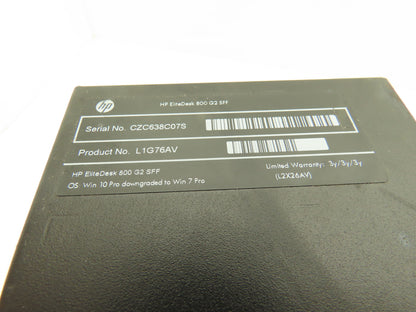 HP 800G2 SFF Elite Desk Intel Core i7-6700 3.4 GHz Quad W7 Pro 128GB SSD 8GB RAM