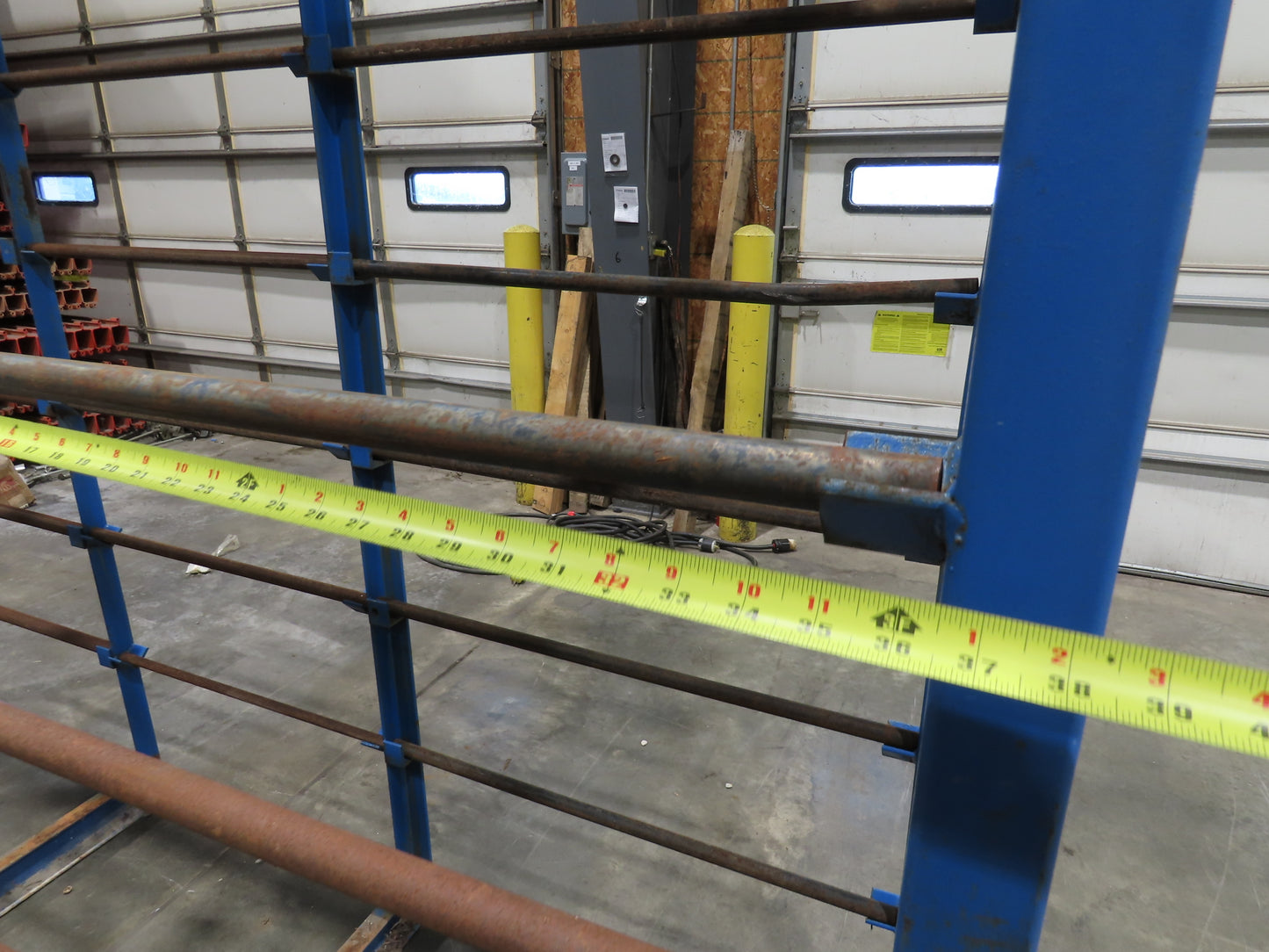 Industrial Custom Wire Spool Organizer Rack Cable Management 36 Rod 113x32x90"