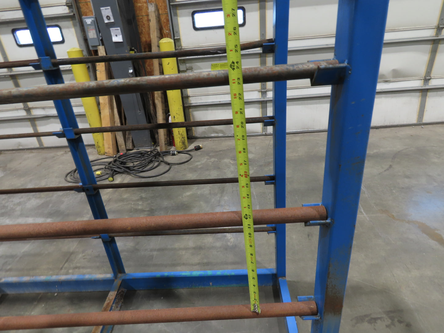 Industrial Custom Wire Spool Organizer Rack Cable Management 36 Rod 113x32x90"