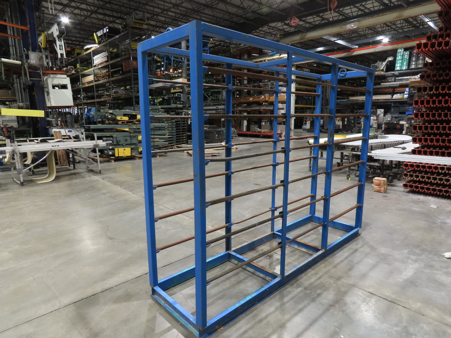 Industrial Custom Wire Spool Organizer Rack Cable Management 36 Rod 113x32x90"