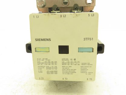 Siemens 3TF51 22-0AJ2 Motor Starter IEC Contactor 3Ph 1000V 150Hp 160A Coil 115V