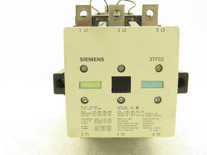 Siemens 3TF52 22-0AJ2 Motor Starter IEC Contactor 3Ph 1000V 200Hp 200A Coil 115V
