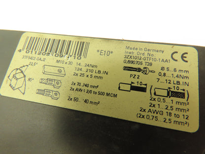 Siemens 3TF54 22-0AJ2 Motor Starter IEC Contactor 3Ph 1000V 250Hp 300A Coil 115V