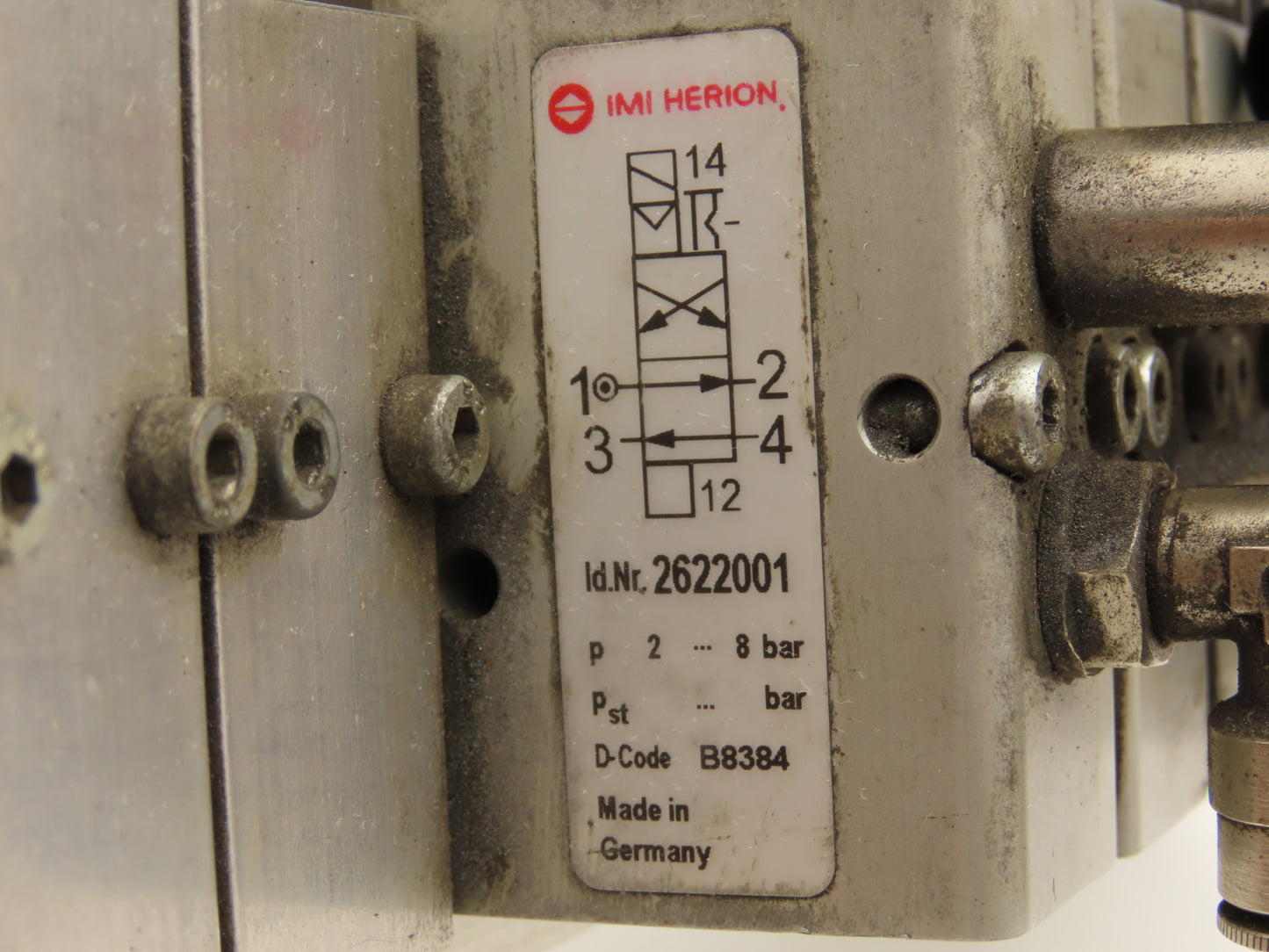 Vektor AG VP8100196 12-Station Manifold w/Herion Pneumatic Solenoid Valves 24VDC