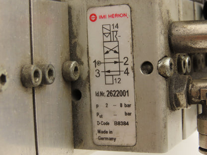 Vektor AG VP8100196 12-Station Manifold w/Herion Pneumatic Solenoid Valves 24VDC