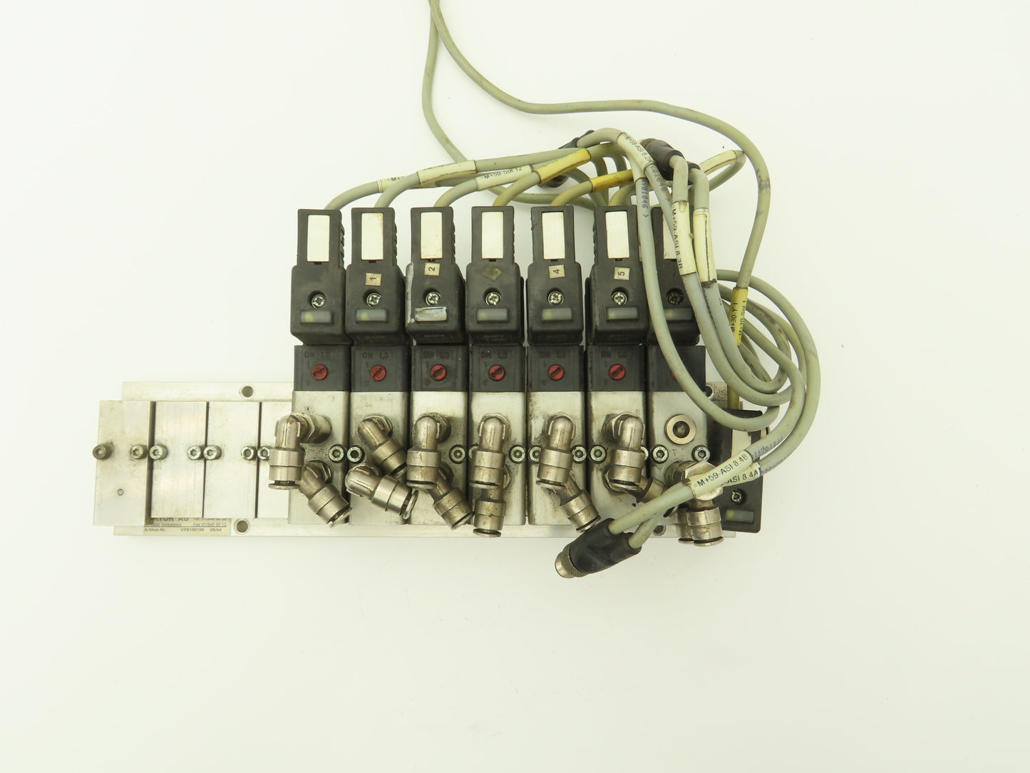 Vektor AG VP8100196 12-Station Manifold w/Herion Pneumatic Solenoid Valves 24VDC