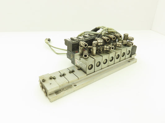 Vektor AG VP8100196 12-Station Manifold w/Herion Pneumatic Solenoid Valves 24VDC