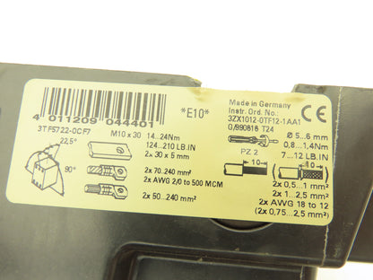 Siemens 3TF57 22-0CF7 Motor Starter IEC Contactor 3Ph 1000V 500Hp 520A Coil 115V