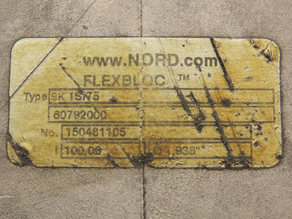 Nord SK1SI75 Flexbloc Worm Gearbox 100:1 Reducer 1-15/16" Hollow Shaft IEC 80