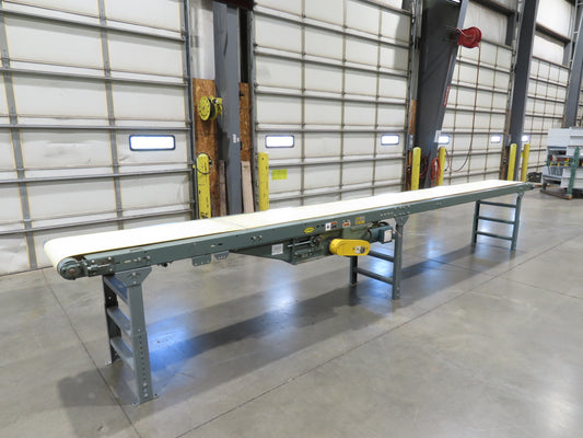 Hytrol 24"x 19' 10" Slider Bed Conveyor 18"Belt 1Hp 3PH Center Drive 110FPM