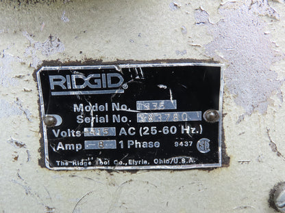 Ridgid 535 Pipe Bolt Threader Machine 120VAC Die Head Cutter Reamer 33" Stand
