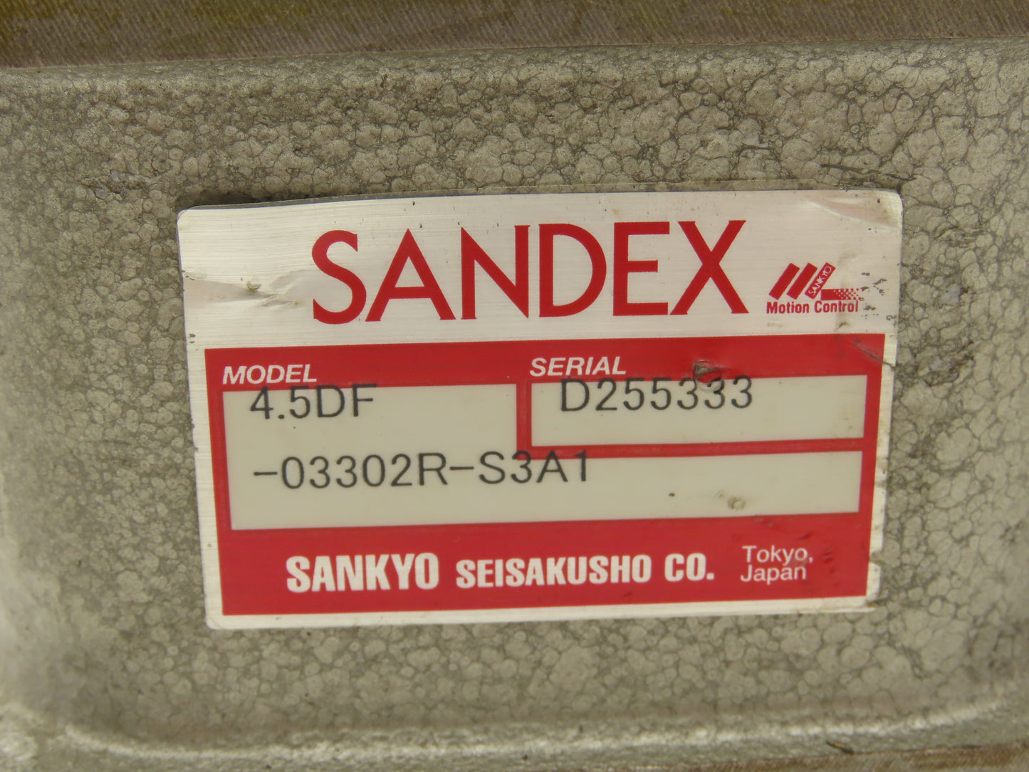 Sankyo Sandex 4.5DF-03302R-S3A1 Rotary Indexing Drive 85mm OD Dual Input