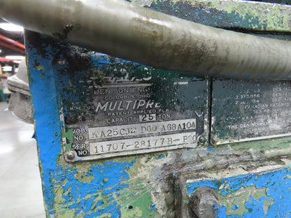 Denison Multipress Electric Over Hydraulic Press 25 Ton 9-3/8" Stroke 460V