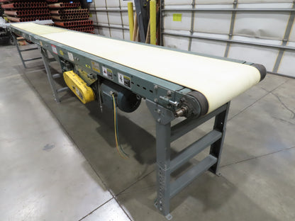 Hytrol 27"x 17' 10" Slider Bed Conveyor 18"Belt 2Hp 3PH Center Drive 86FPM