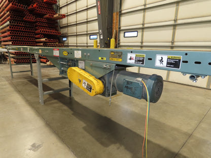 Hytrol 27"x 17' 10" Slider Bed Conveyor 18"Belt 2Hp 3PH Center Drive 86FPM