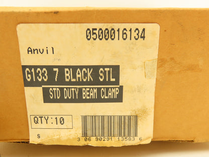Anvil G133 7 BLK STL Standard Duty Beam Clamp Hanger 7" Lot of 9=Box of 9 Pcs