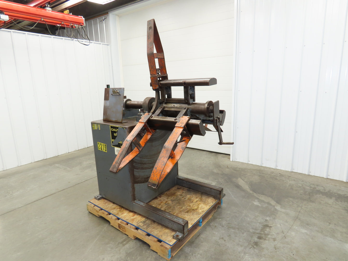 Dallas Industries R40X18 Coil Stock Uncoiler 4000lbs 16-20" ID 18" W Decoiler