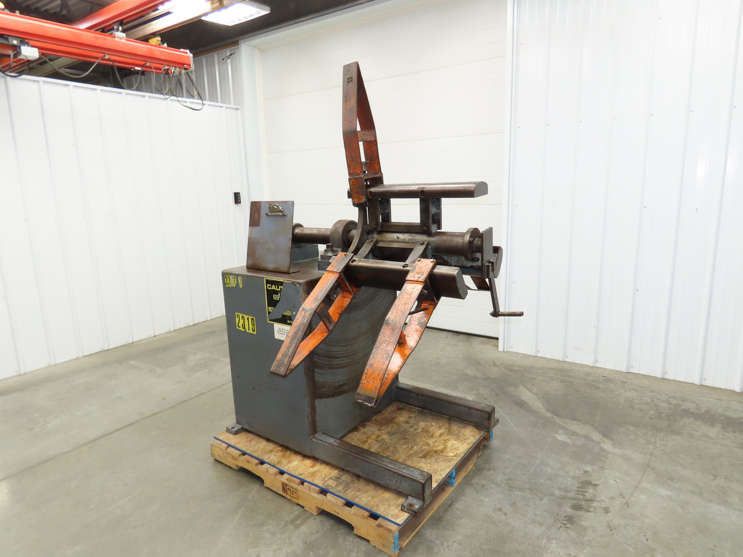 Dallas Industries R40X18 Coil Stock Uncoiler 4000lbs 16-20" ID 18" W Decoiler