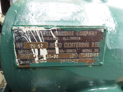 FJ Littell Machine 25-12 Coil Stock Uncoiler 2500lbs 20"ID 12"W Decoiler W/Brake