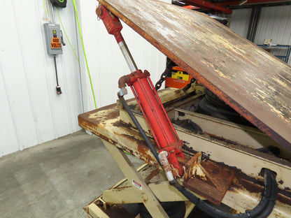Pneumatic Lift Tilt Table Tote Tipper 2000lb 28° Degree 50x46" Top