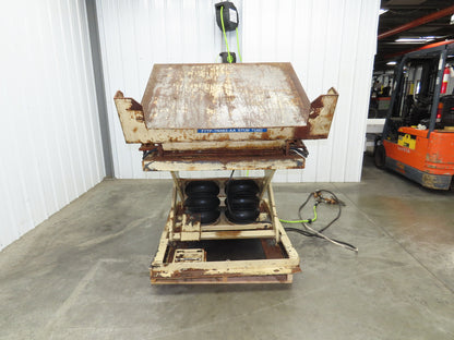 Pneumatic Lift Tilt Table Tote Tipper 2000lb 28° Degree 50x46" Top