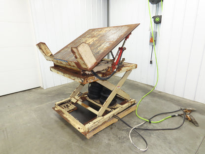 Pneumatic Lift Tilt Table Tote Tipper 2000lb 28° Degree 50x46" Top