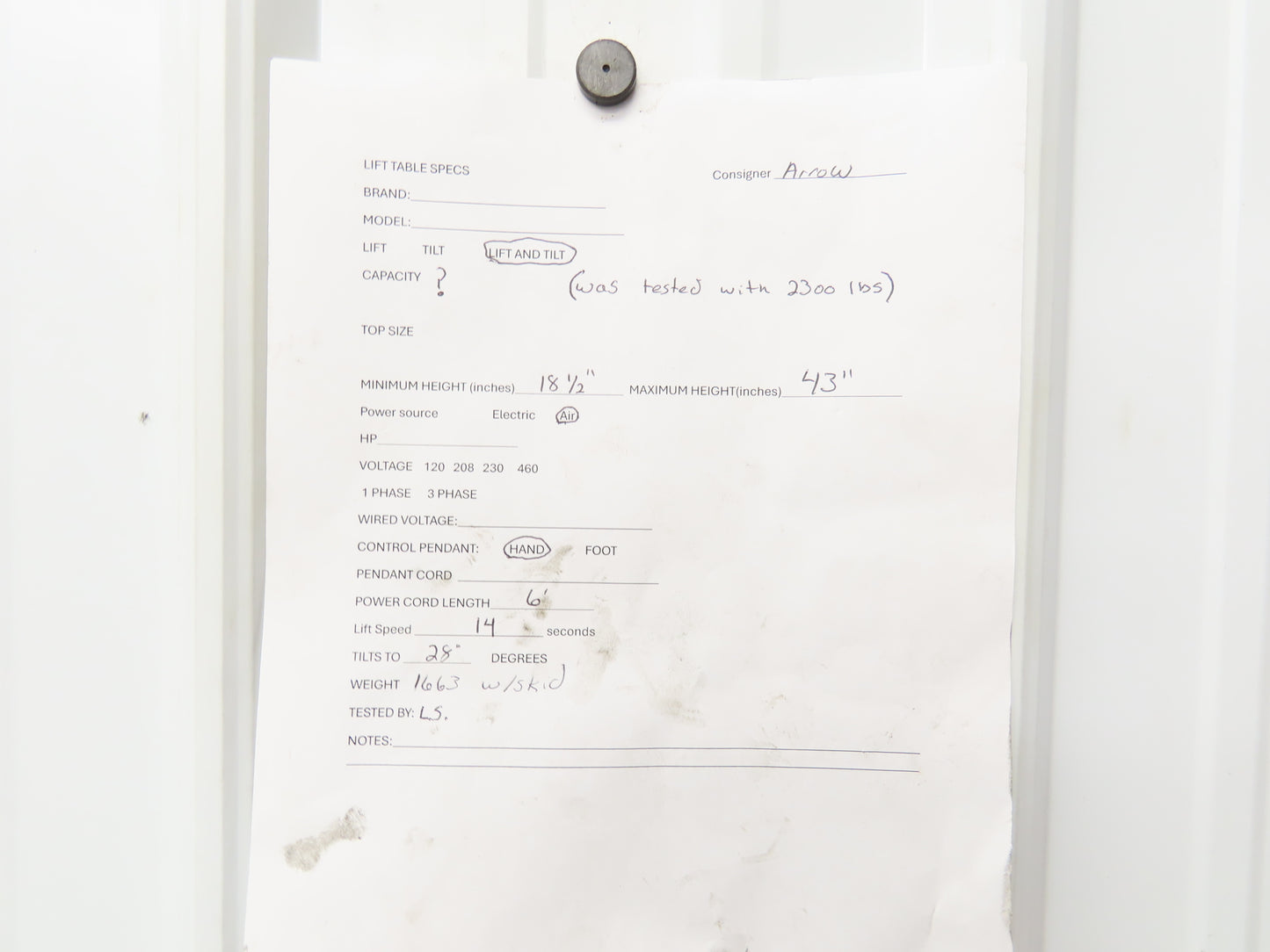 Pneumatic Lift Tilt Table Tote Tipper 2000lb 28° Degree 50x46" Top