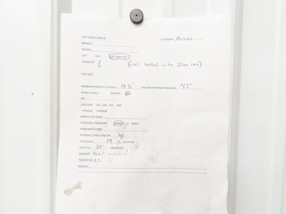 Pneumatic Lift Tilt Table Tote Tipper 2000lb 28° Degree 50x46" Top