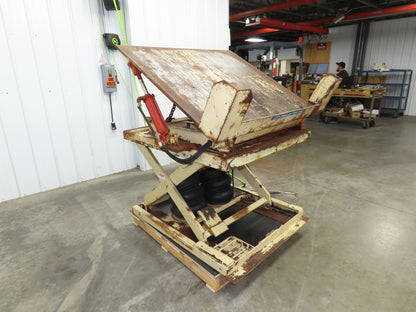 Pneumatic Lift Tilt Table Tote Tipper 2000lb 28° Degree 50x46" Top