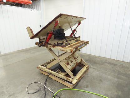 Pneumatic Lift Tilt Table Tote Tipper 2000lb 28° Degree 50x46" Top