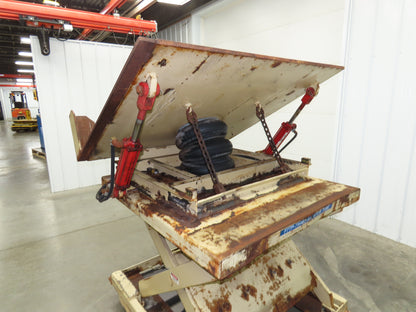 Pneumatic Lift Tilt Table Tote Tipper 2000lb 28° Degree 50x46" Top