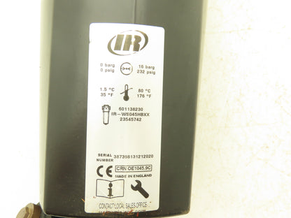 Ingersoll Rand WS045HBXX Compressed Air Water Separator 2" NPT 230PSI AC Drain
