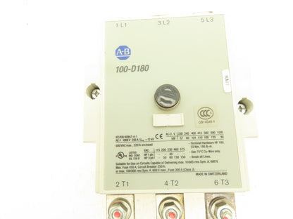 Allen Bradley 100-D180 Motor Starter Contactor 250A 3PH 600VAC 150HP Ser B