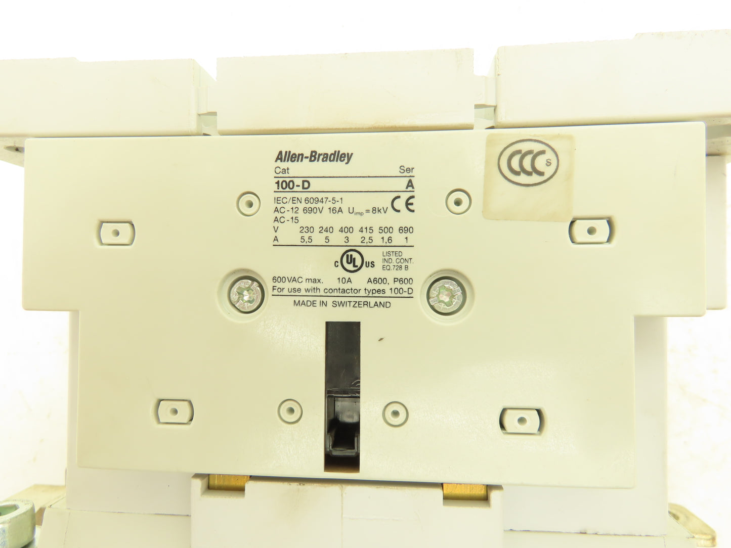 Allen Bradley 100-D180 Motor Starter Contactor 250A 3PH 600VAC 150HP Ser B