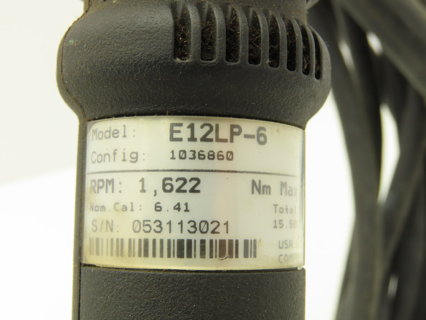 Stanley E12LP-6 Electric Servo Nutrunner 1/4" QD Bit Drive 1622rpm 6Nm 20' Cord