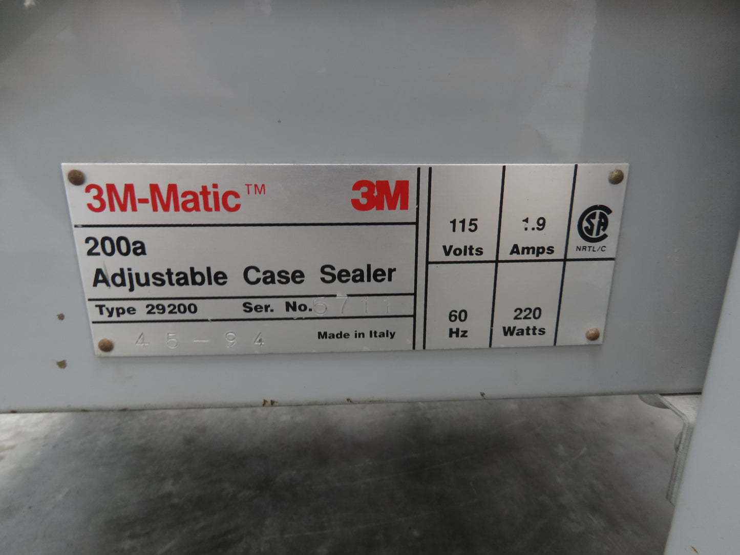 3M-Matic 200A Carton Sealer Adjustable Case Sealing System 115V Top Bottom Taper