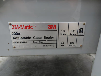 3M-Matic 200A Carton Sealer Adjustable Case Sealing System 115V Top Bottom Taper