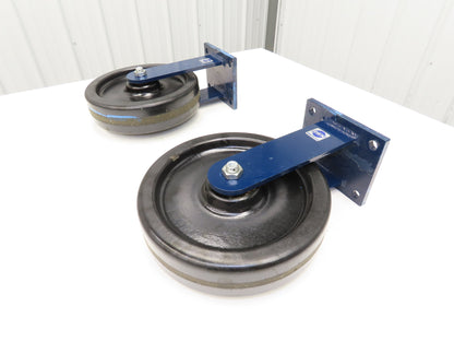 RWM 75 Series Rigid Caster Wheel 12"x 3" Height 15-1/2"-Top of Plate Lot of 2