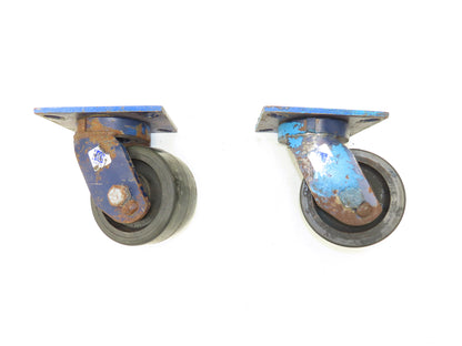 RWM Heavy Duty Casters 6"x 3" Height 8" Plate 7-1/4"x 5-1/4" Swivel Lot of 2